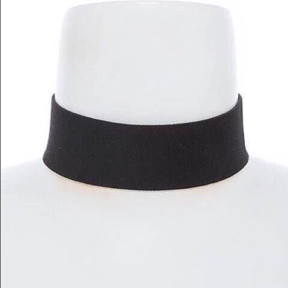 Black And Red Suede Choker Necklace